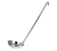 Louche à Soupe en Acier Inoxydable 310ml avec Long Manche et Crochet | Acier Inoxydable Argenté, Cuve Profonde Épaissie, Usage Maison ou Restaurant, pour Soupe, Bouillie et Hot Pot
