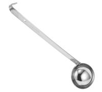 Louche à Soupe en Acier Inoxydable, Manche Long, 1 à 20 Oz | Contrôle des Portions, Crochet Intégré, Mesure Précise, Usage la Cuisine et Service, Couleur Argenté