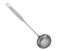 Louche à Soupe Inox à Long Manche 34cm pour Sauces et Liquides Chauds | Acier Alimentaire, Cuve Profonde, Bec Verseur Courbé, Bord Arrondi, Nettoyage Facile, Usage Professionnel, Finition Argentée
