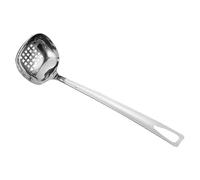 Louche Cuillère à Soupe en Acier Inoxydable, Manche Antidérapant | Usage Maison Cuisine Professionnelle, Design Filtrant, Prise en Main Améliorée, Finition Argentée