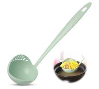 Louche cuillère avec filtre - Louche à soupe 2 en 1 pour servir facilement la soupe, le ragoût, la sauce, la passoire sépare les liquides des solides (vert)