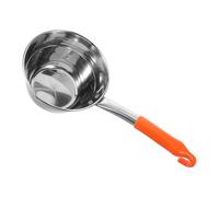 Louche Cuisine en Acier Inoxydable 304 avec Crochet, Poignée Ronde | Bec Verseur sans Goutte, Bol Large et Peu Profond, Finition Polie, pour Eau, Plantes et Camping