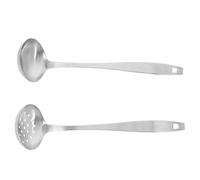 Louche de Service en Acier Inoxydable à Long Manche avec Crochet | Cuisine Maison, Cuisson et Service de Soupe, Rangement Facile, Finition Argenté, Ustensile Pratique