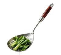 Louche écumoire en acier inoxydable | Manche long de 41 cm | Cuillères à fente - Pour restaurant, camping, barbecue, frites, nouilles, Wonton, Hot Pot Légumes