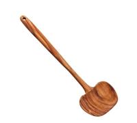 Louche en bois - Cuillère à soupe de cuisine 39 x 11,7 x 7,8 cm | Antiadhésive ergonomique avec long manche 2 en 1 | Louche en bois d'acacia pour poêles antiadhésives, casseroles de cuisine