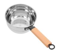 Louche Ménagère en Acier Inoxydable Manche en Bois, Argenté | Pelle à Eau Pratique, Usage la Cuisine et Casserole, Finition Soignée, Outil Polyvalent pour Maison