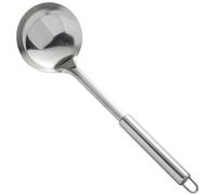 Louche professionnelle inox 33 cm, avec anneau de suspension.