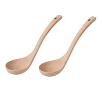 Louches À Soupe En Bois De Hêtre Courbé, 2 Pièces, Longue Manche Non Teint, 27 X 7,8 Cm, Couleur Bois Naturel Pour Cuisine