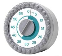 Loud Ring Minuteur de cuisson 72 dB pour la cuisine Gris | Mécanisme de remontage, pas besoin de piles, portée de 60 minutes, alarme puissante de 72 dB, dos magnétique pour