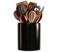 LOUIE SILNA, organisateur de couverts en céramique, grand bocal de rangement, adapté pour les comptoirs de cuisine, organisateur moderne d'ustensiles de cuisine, peut contenir des spatules, (noir)