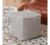 Louis Donné Pouf carré bohème non rembourré avec dentelle pelucheuse pour salon, chaise, canapé (38,1 cm, kaki)