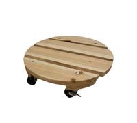 Louis Moulin Essentis Roule-Plante Bois Rond Brut 30cm - 4 Roulettes Pivotantes - Matériau Bois Naturel - Charge 80kg