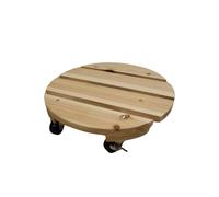 Louis Moulin Essentis Roule-Plante Bois Rond Brut 40cm - Grande Taille - 4 Roulettes Pivotantes - Charge 100kg