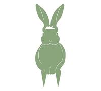 Louis Moulin Figurine Lapin à Piquer - Décoration Extérieure en Acier Époxy, Fabrication Française - 43,5 cm, Résistante au Gel et UV, Vert Pâle