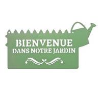 Louis Moulin Pancarte décorative en métal Bienvenue - 31x16,5cm - vert pâle Vert G