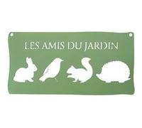 Louis Moulin Pancarte décorative en métal Les amis du jardin - 25,5x12,5cm - vert pâle Vert G