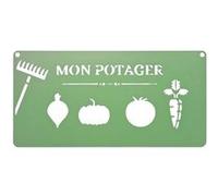Louis Moulin Pancarte décorative en métal Mon potager - 25x12,5cm - vert pâle Vert G