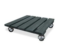 Louis Moulin Roule-Plante Basics Bois carré 37,5x37,5 cm - Anthracite - Origine France Garantie