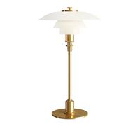 Louis Poulsen Lampe de table PH 2/1 – verre opalin soufflé, métal – laiton H 35,5 cm Ø 20 cm