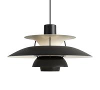 Louis Poulsen Suspension PH 5 Monochrome Aluminium – Noir, H 26,7 cm Ø 50 cm