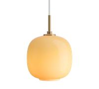 Louis Poulsen Suspension VL45 Radiohus Ø17.5cm Brass-amber glass