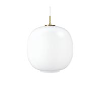 Louis Poulsen VL 45 Radiohus 370 Pendelleuchte, Brass / Glossy White Opal Glass