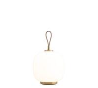 Louis Poulsen VL 45 Radiohus Portable Akku Tischleuchte, Brass / Glossy White Opal Glass