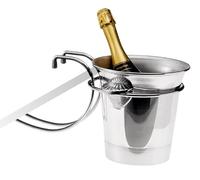 Louis Tellier - Support seau de table en acier chromé - Fixation bord de table - Accessoire élégant et pratique pour restaurant et service à domicile