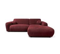 Louise - Canapé d'angle droit 4 places en velours texturé - Cherry