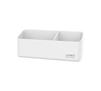 loukin Porte-marqueurs magnétique et adhésif, plateau d'accessoires effaçables à sec, organisateur de rangement magnétique pour tableau blanc, verre ou réfrigérateurs (blanc)