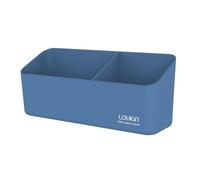 loukin Porte-marqueurs magnétique et adhésif, plateau d'accessoires effaçables à sec, organisateur de rangement magnétique pour tableau blanc, verre ou réfrigérateurs (bleu)