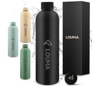 LOUMA Gourde Isotherme 750 ml - Bouteille Inox 304 | Anti-fuite, Sans BPA, 24 h Froid / 12 h Chaud | Réutilisable et Élégante - Idéale Sport, Bureau & Voyage (Noir)