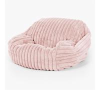 Lounge Pug Canapé Sabine en Velours Côtelé Ultra Pelucheux - Doux & Confortable, Idéal pour Coin Lecture ou Cosy, Canapé Pouf Élégant - Rose Pastel