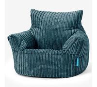 Lounge Pug Fauteuil Pouf Enfant en Velours Côtelé - Pouf pour Enfant, Fauteuil Pouf Cocooning & Douillet, Léger et Facile à Déplacer - Bleu Canard