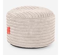 Lounge Pug Petit Pouf Repose Pied Rond en Velours, Ottoman Rond, Pouf Coussin Pieds, Confortable et Pratique, Ivoire