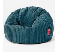 Lounge Pug Pouf Poire Classique pour Enfant en Velours Côtelé - Pouf Siège Enfant, Pouf Poire pour Jouer - Bleu Canard