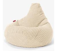 Lounge Pug Pouf Poire Gamer en Velours Côtelé - Facilement Transportable, Assise Confortable, Pouf Salon, Adulte, Chambre Ado - Crème