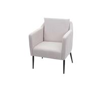 Fauteuil de salon HWC-H93a, fauteuil cocktail fauteuil relax fauteuil Tissu/Textile crème-beige