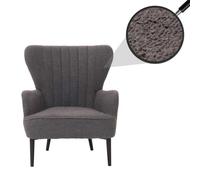 Lounge-Sessel HWC-K37, Cocktail-/Ohrensessel Polsterstuhl Retro Vintage Stoff Bouclé (600g/m²) Öko-Tex gris foncé