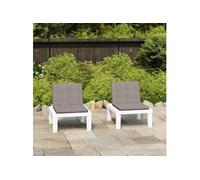 Loungestoelen 2 st met kussens kunststof wit3059823