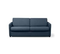 LOUNGITUDE - Agathe - Canapé Convertible - Express - 3 Places - Véritable Matelas - en Tissu - Bleu foncé -L198cm
