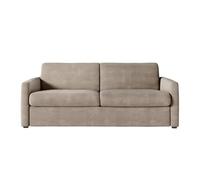 Canapé convertible express 3 places AGATHE 140x190cm en velours côtelé - Taupe - Matelas 13cm - L178 x P96 x H88cm - LOUNGITUDE