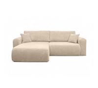 LOUNGITUDE Canapé ALYA d'angle Compact réversible et Convertible 4 Places en Velours côtelé