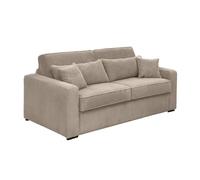 LOUNGITUDE Canapé Convertible Express 3 Places ESIO Couchage Quotidien en Velours côtelé