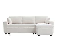 LOUNGITUDE - Canapé d'angle réversible Convertible en Tissu bouclettes avec Coffre - 3 Places