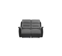 LOUNGITUDE - Canapé/Fauteuil de Relaxation Manuel - Simili et Microfibre - Gris - 2 Places