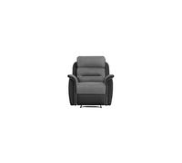 LOUNGITUDE - Canapé/Fauteuil de Relaxation Manuel - Simili et Microfibre - Gris - Fauteuil