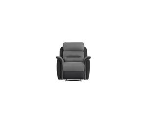LOUNGITUDE - Canapé/Fauteuil de Relaxation Manuel - Simili et Microfibre - Gris - Fauteuil
