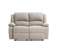 LOUNGITUDE - DETENTE - Canapé de Relaxation - Manuel - 2 Places - Inclinaison réglable - en Tissu - Beige -L143cm