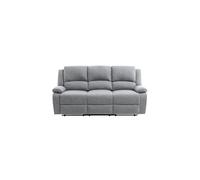 LOUNGITUDE - DETENTE - Canapé de Relaxation - Manuel - 3 Places - Inclinaison réglable - en Tissu - Gris Clair -L193cm